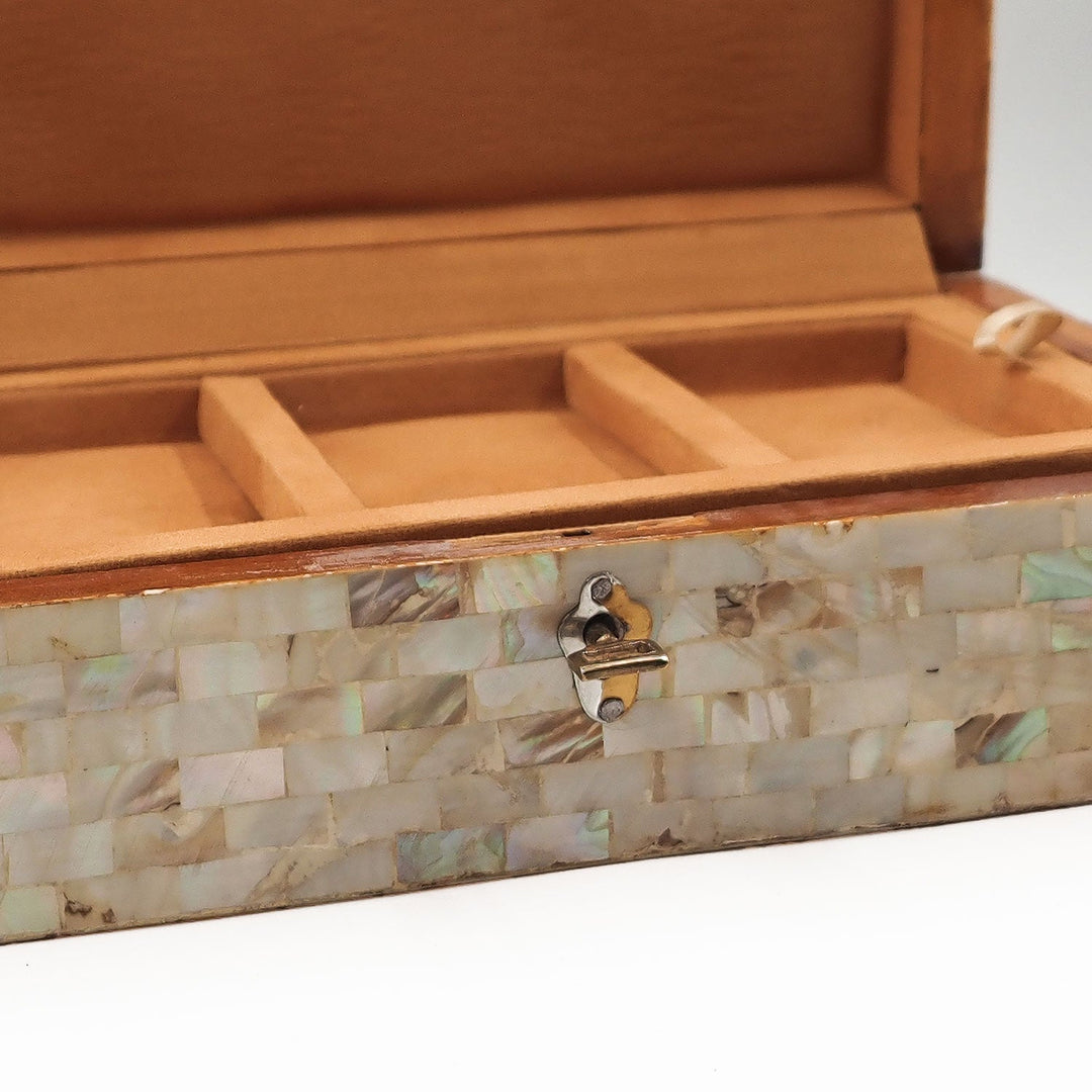 Handcrafted  Mother-of-Pearl Mosaic and Abalone Inlaid Wooden Box - WAAH252