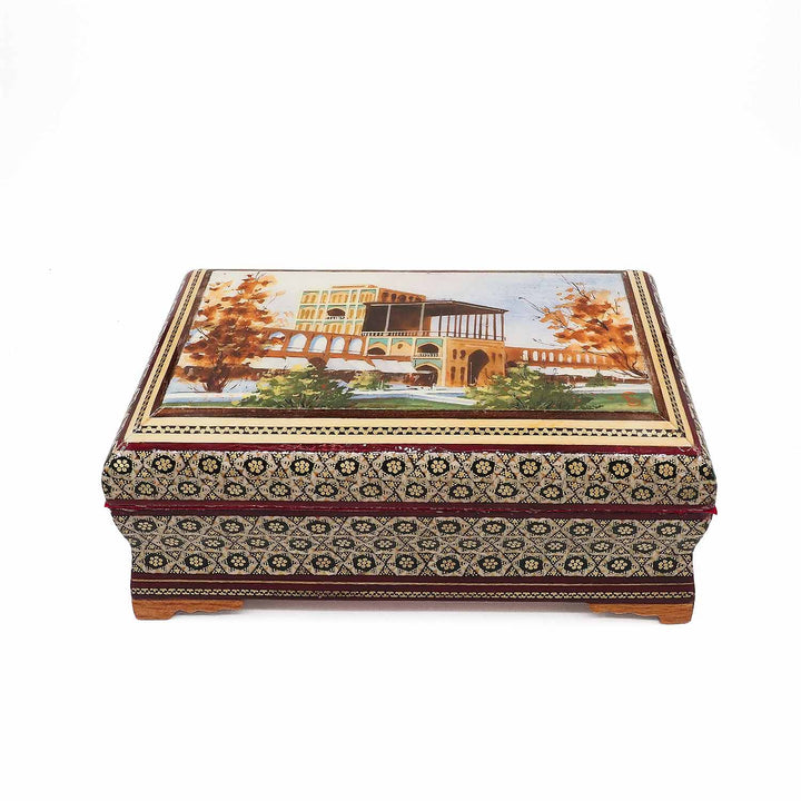 Handcrafted Hatem-Inlaid Wooden Box - WAAH258