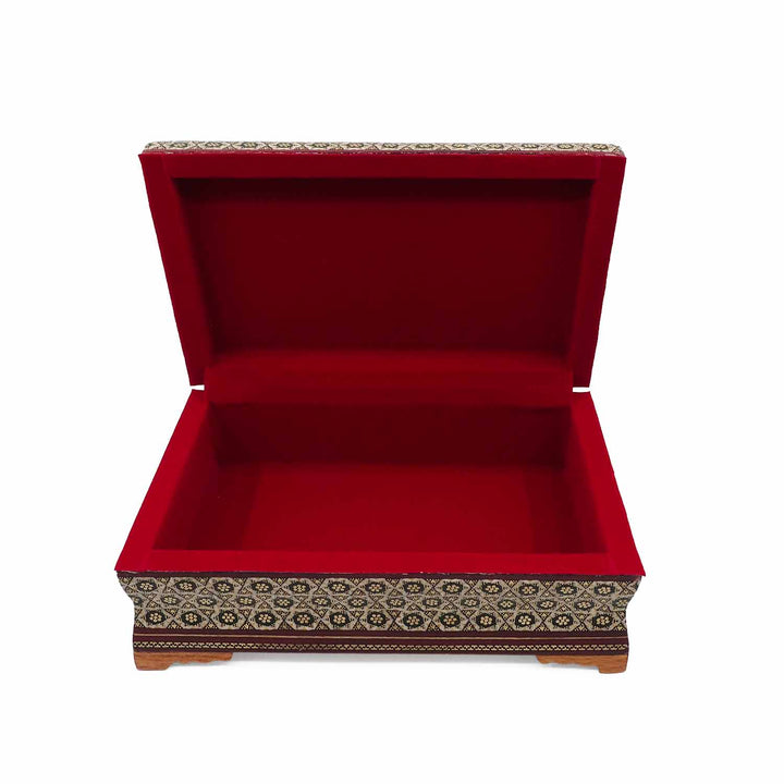 Handcrafted Hatem-Inlaid Wooden Box - WAAH258