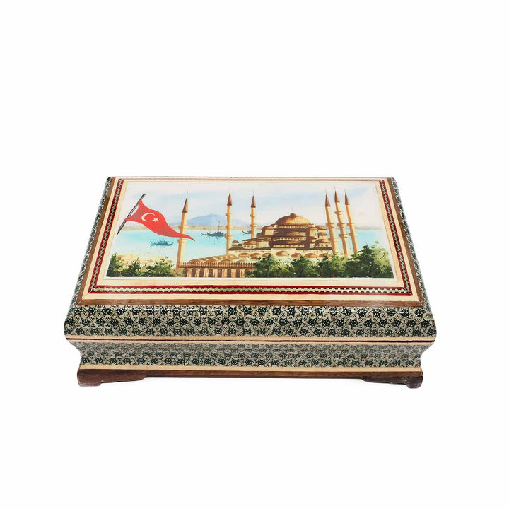 Handcrafted Hatem-Inlaid Wooden Box - WAAH260