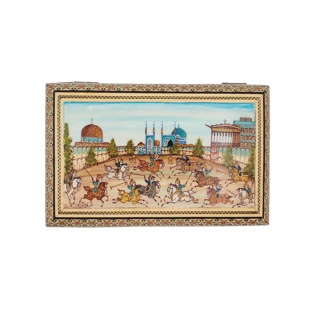 Handcrafted Hatem-Inlaid Wooden Box - WAAH261