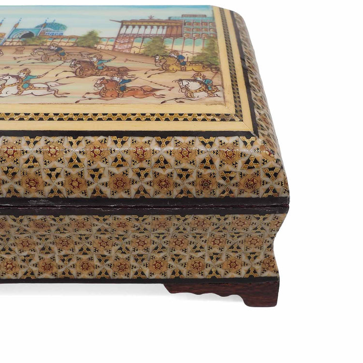 Handcrafted Hatem-Inlaid Wooden Box - WAAH261