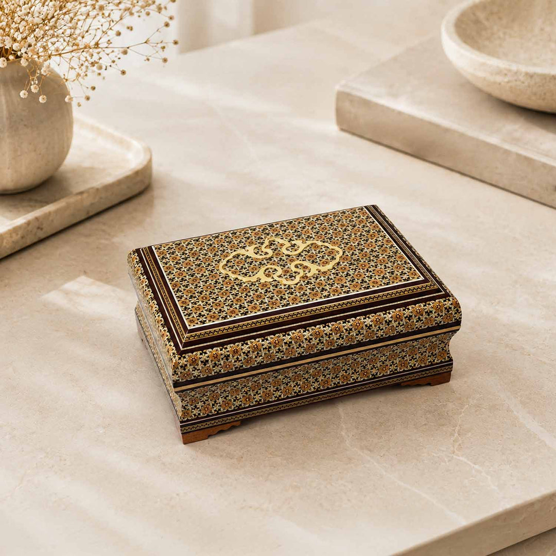 Handcrafted Hatem-Inlaid Wooden Box - WAAH262