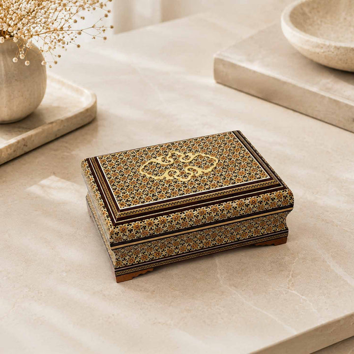 Handcrafted Hatem-Inlaid Wooden Box - WAAH262