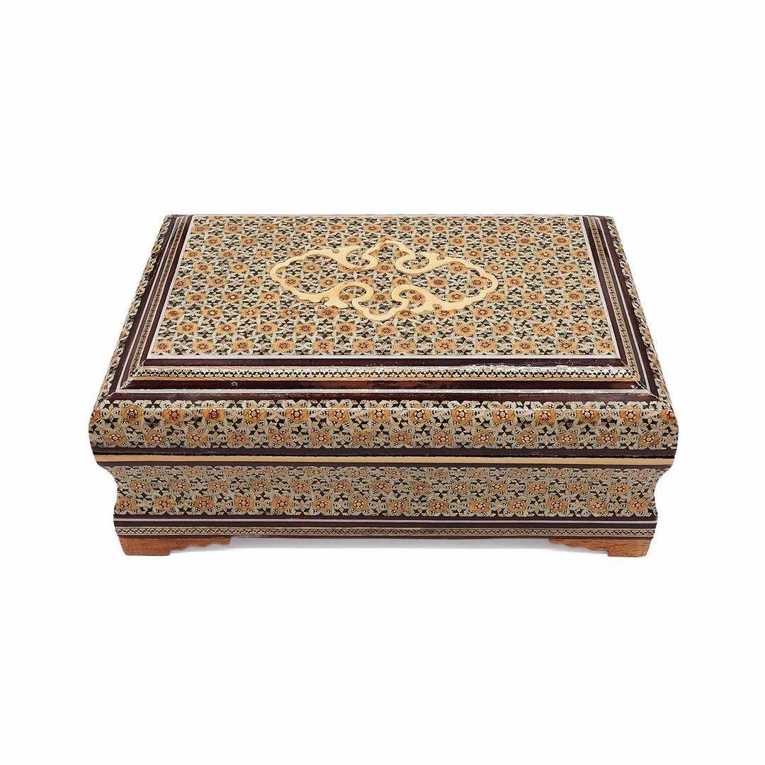 Handcrafted Hatem-Inlaid Wooden Box - WAAH262
