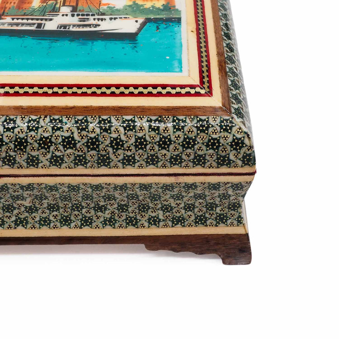 Handcrafted Hatem-Inlaid Wooden Box - WAAH263