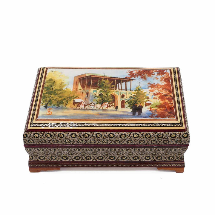 Handcrafted Hatem-Inlaid Wooden Box - WAAH265