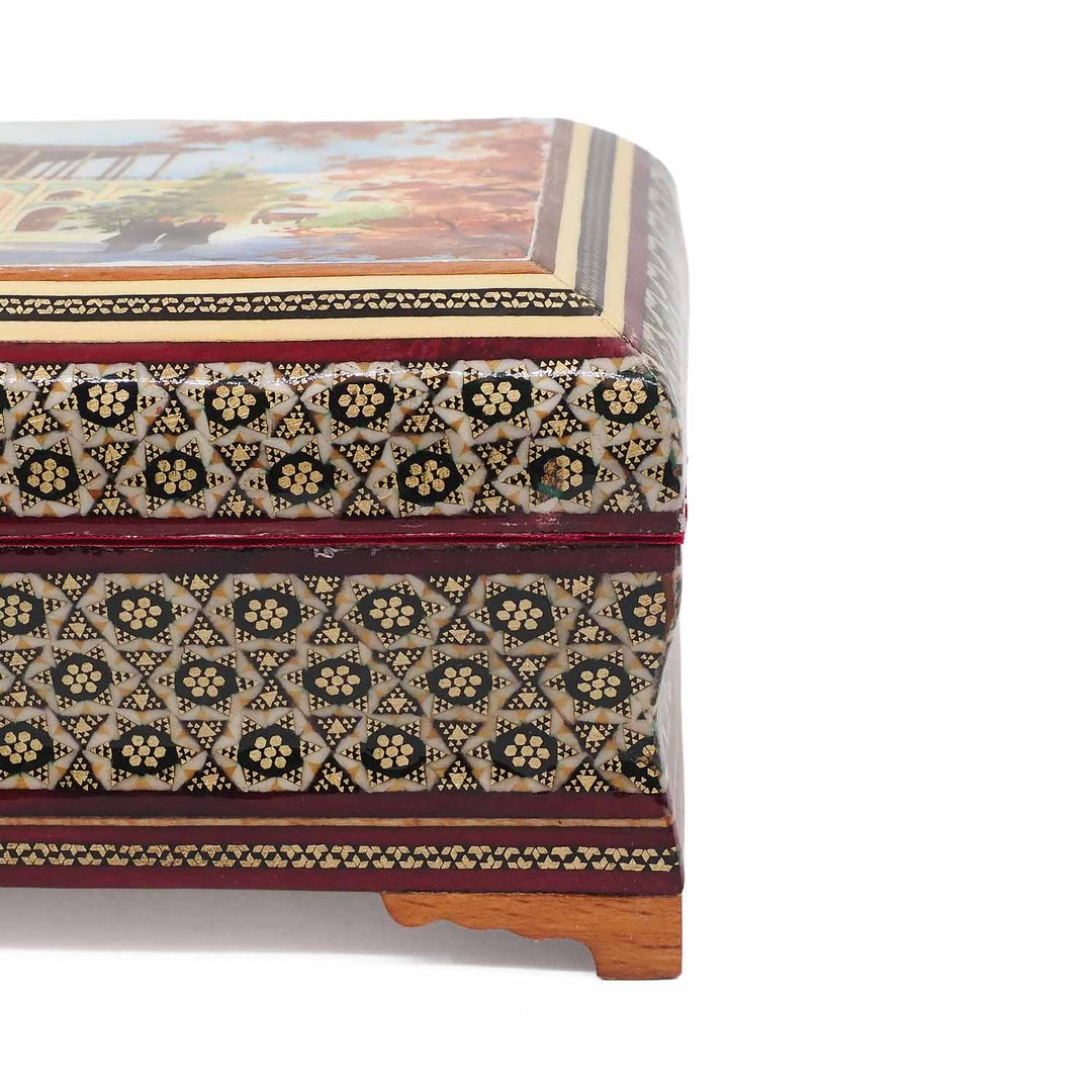 Handcrafted Hatem-Inlaid Wooden Box - WAAH265