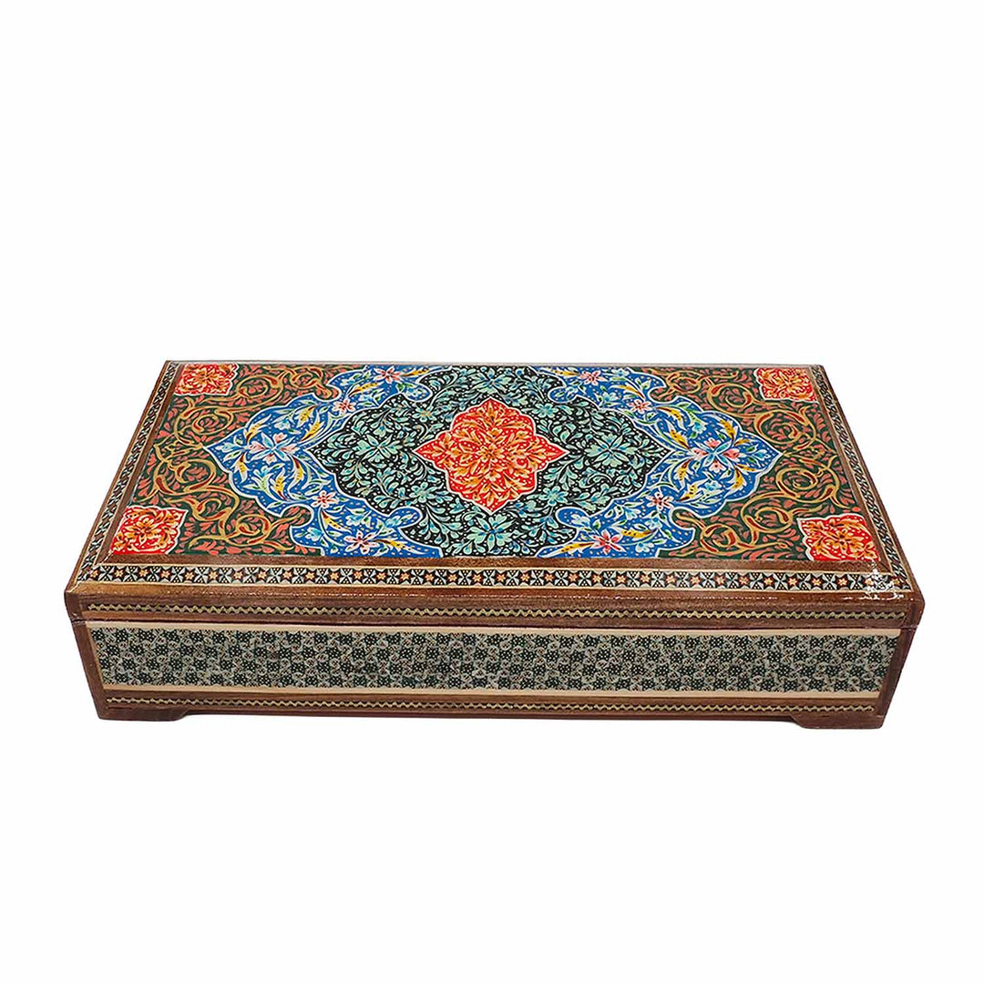 Handcrafted Hatem-Inlaid Wooden Box - WAAH268