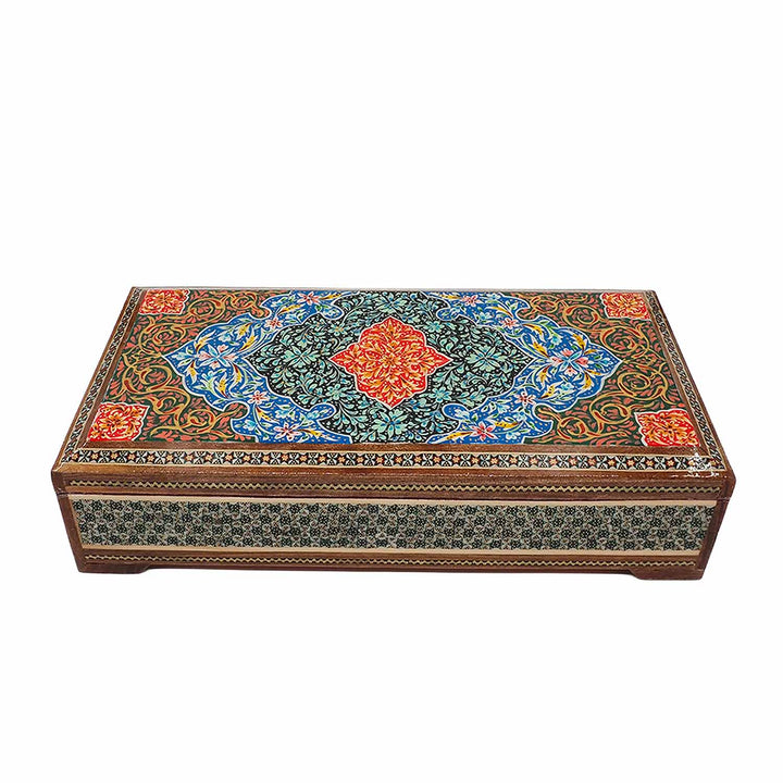 Handcrafted Hatem-Inlaid Wooden Box - WAAH268