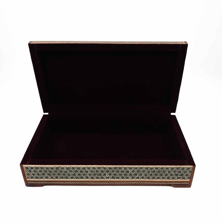 Handcrafted Hatem-Inlaid Wooden Box - WAAH273