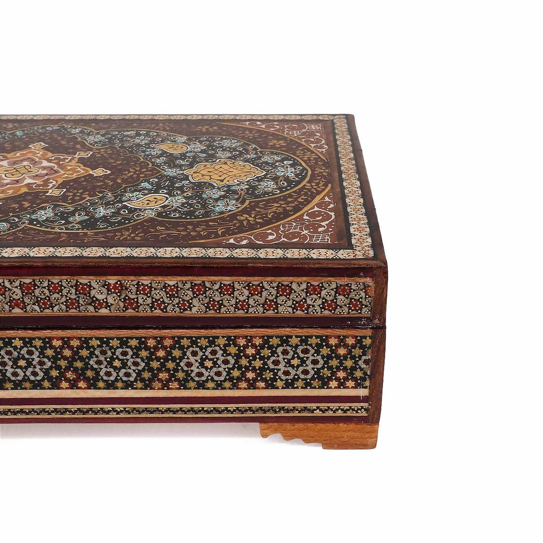 Handcrafted Hatem-Inlaid Wooden Box - WAAH279