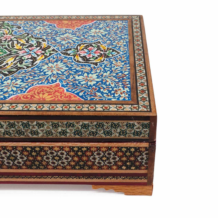 Handcrafted Hatem-Inlaid Wooden Box - WAAH284