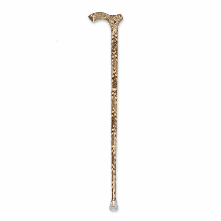 Handcrafted Hatem-Inlaid Wooden Walking Cane with Carrying Case - WAAH285