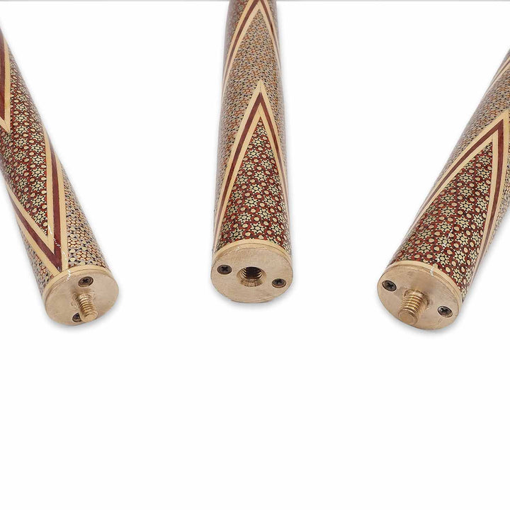 Handcrafted Hatem-Inlaid Wooden Walking Cane with Carrying Case - WAAH285