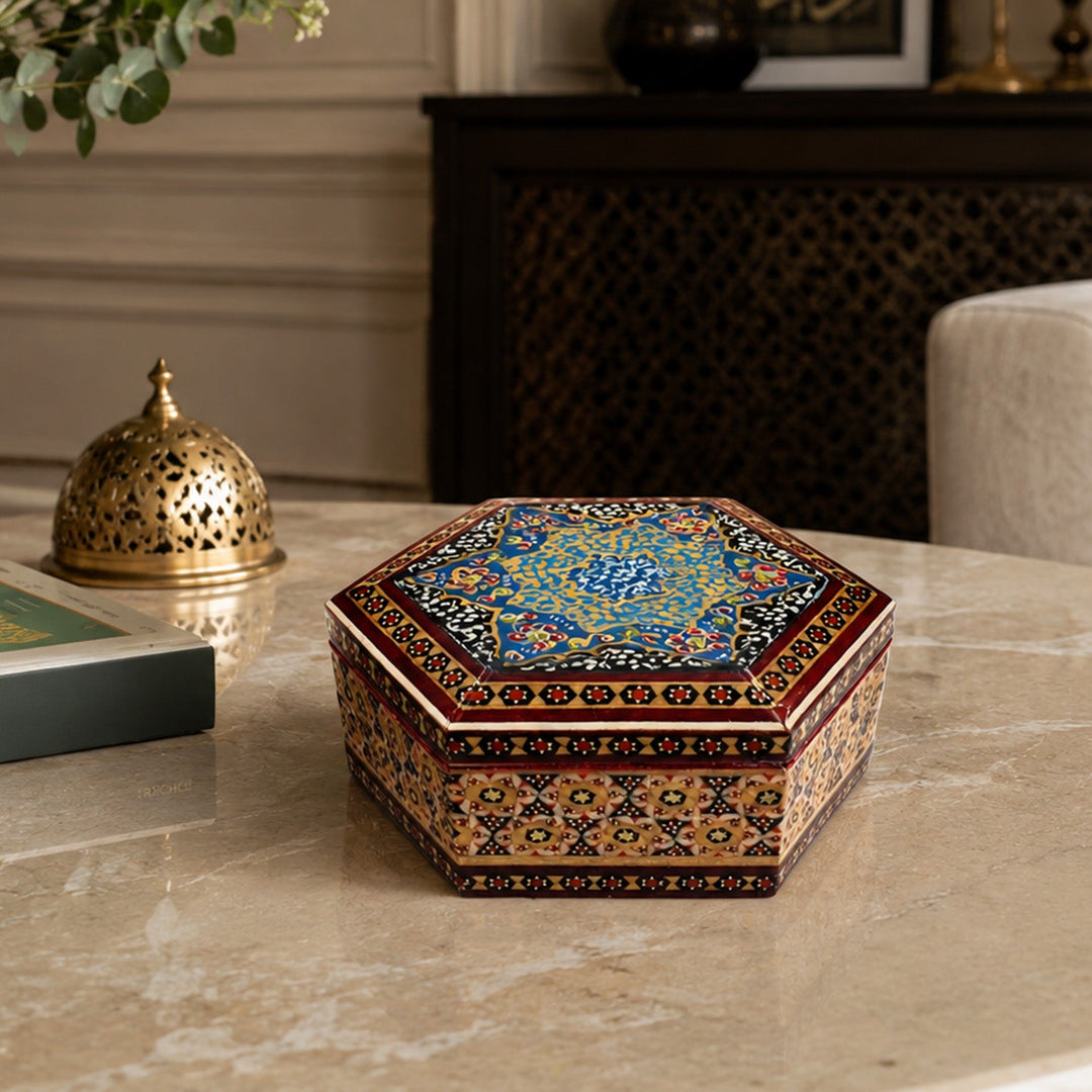 Handcrafted Hatem Inlaid Wooden Decorative Box - WAAH300