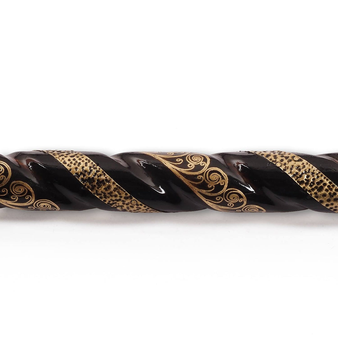 Handcrafted Copper-Inlaid Wooden Walking Cane - WAAH335