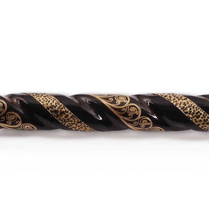 Handcrafted Copper-Inlaid Wooden Walking Cane - WAAH335