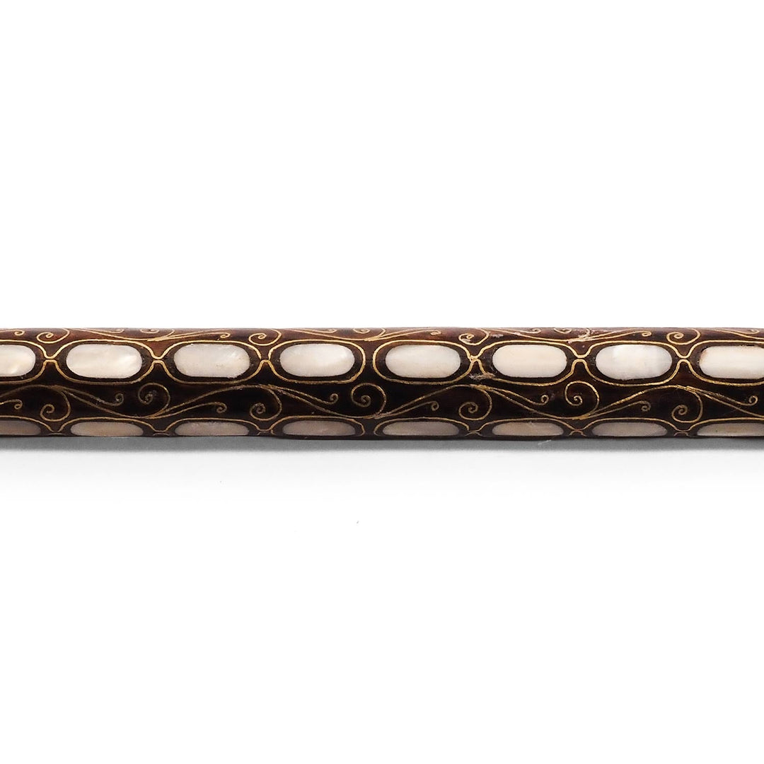 Handcrafted Mother-of-Pearl Inlaid Wooden Walking Cane - WAAH337