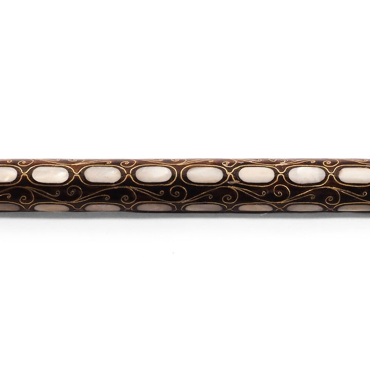 Handcrafted Mother-of-Pearl Inlaid Wooden Walking Cane - WAAH337