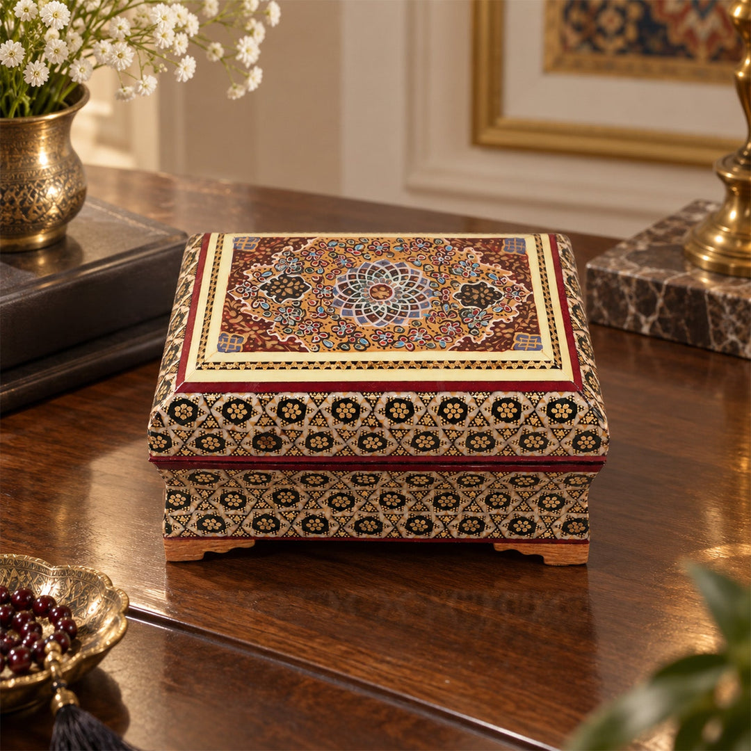 Handcrafted Hatem Inlaid Wooden Decorative Box - WAAH349