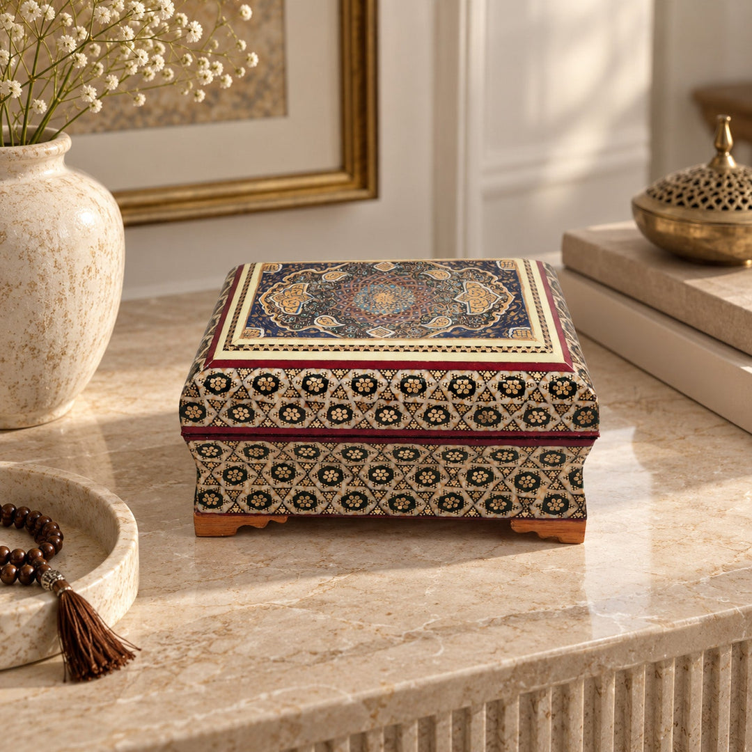 Handcrafted Hatem Inlaid Wooden Decorative Box - WAAH350