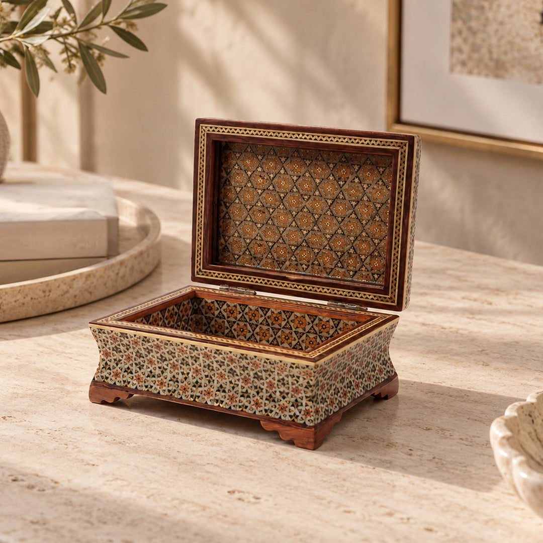 Handcrafted Hatem Inlaid Wooden Decorative Box - WAAH357