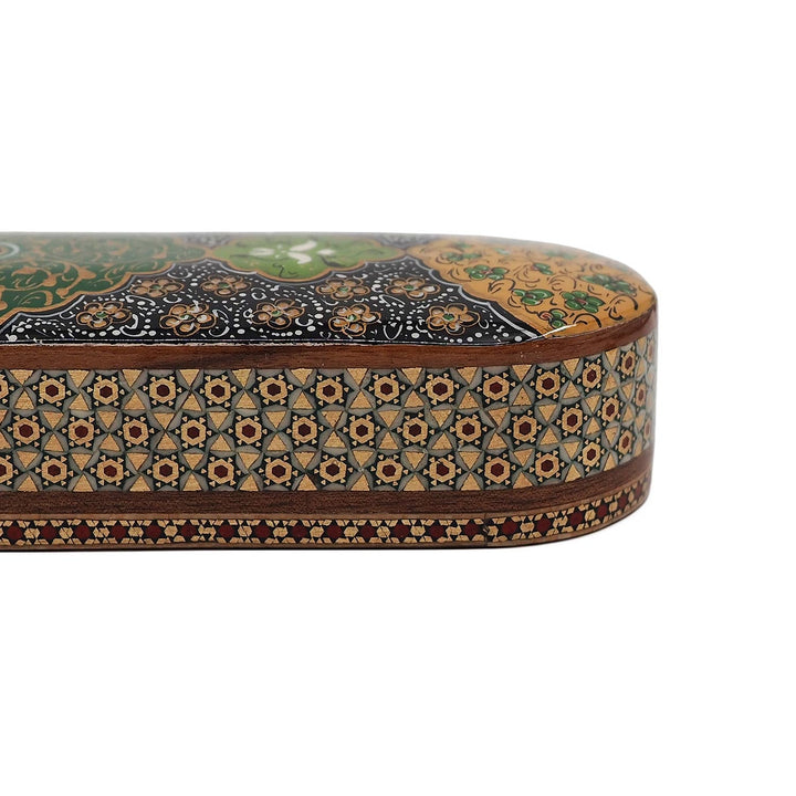 Handcrafted Hatem Inlaid Wooden Decorative Box with Sliding Lid - WAAH358