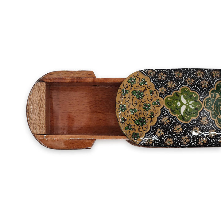 Handcrafted Hatem Inlaid Wooden Decorative Box with Sliding Lid - WAAH358