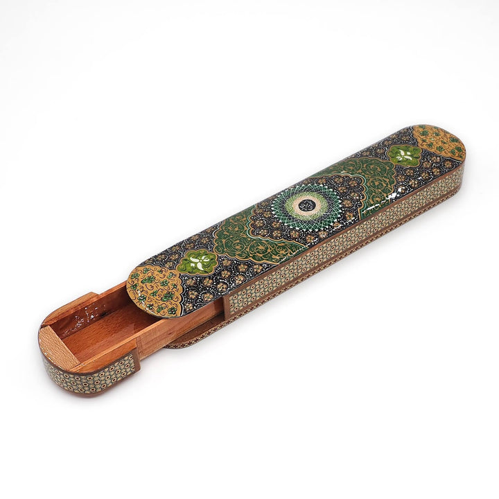 Handcrafted Hatem Inlaid Wooden Decorative Box with Sliding Lid - WAAH358