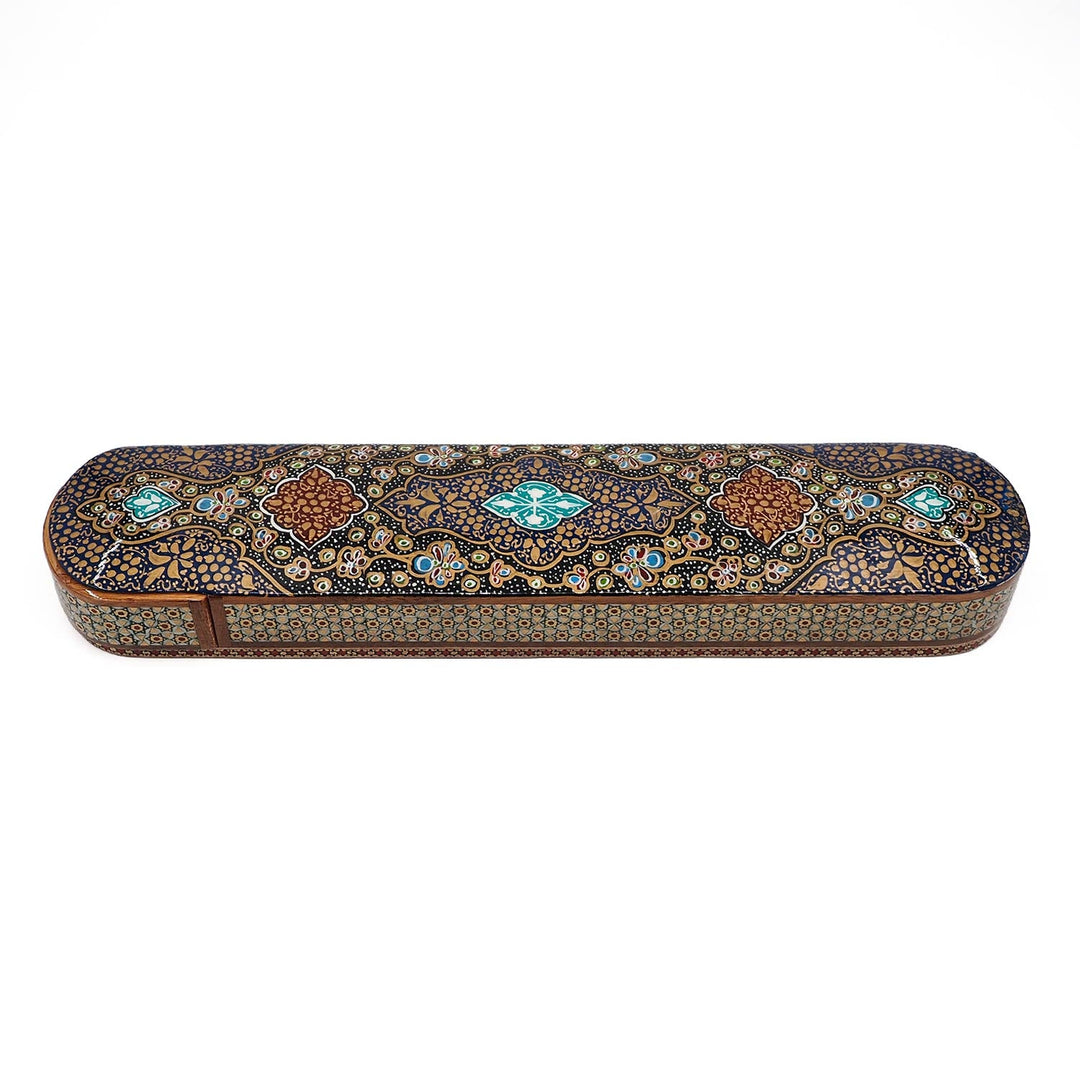 Handcrafted Hatem Inlaid Wooden Decorative Box with Sliding Lid - WAAH359