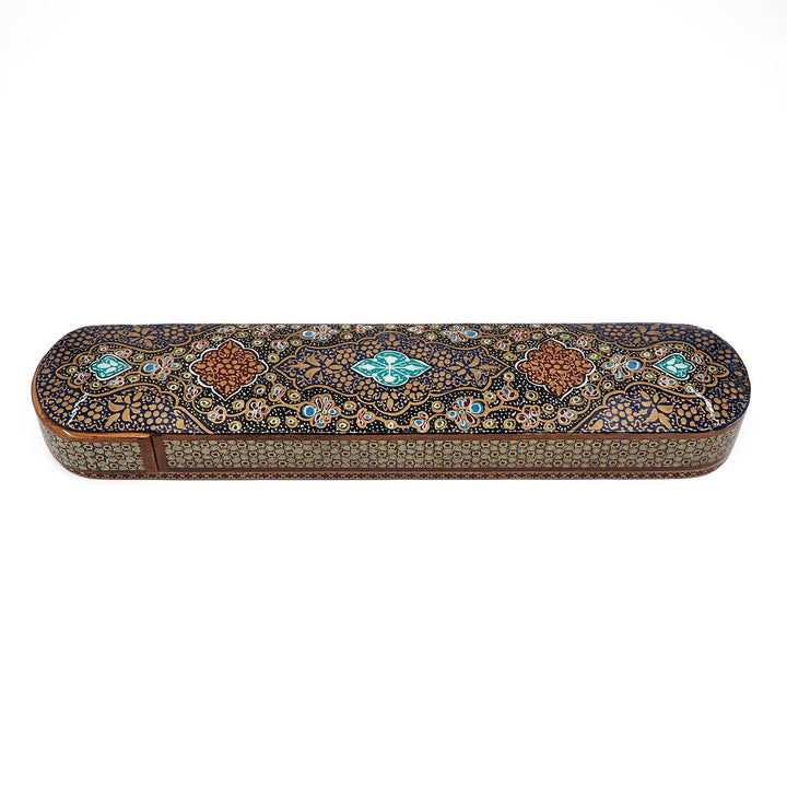 Handcrafted Hatem Inlaid Wooden Decorative Box with Sliding Lid - WAAH359