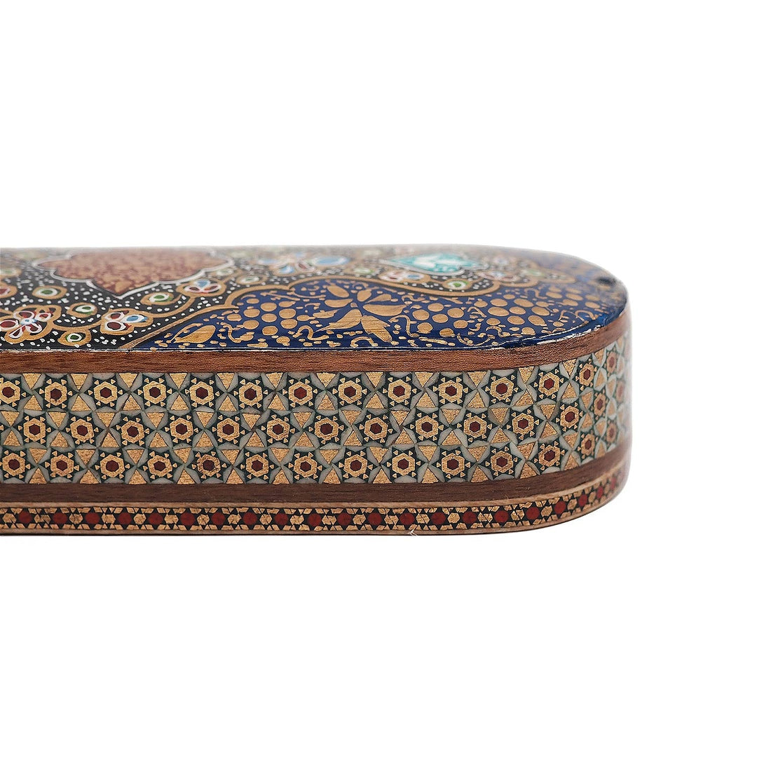 Handcrafted Hatem Inlaid Wooden Decorative Box with Sliding Lid - WAAH359