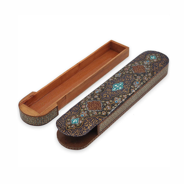 Handcrafted Hatem Inlaid Wooden Decorative Box with Sliding Lid - WAAH359