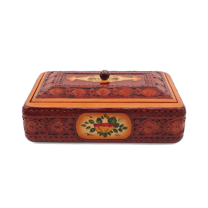 Leather-Covered Wooden Decorative Box (Small Size) - WAAH360