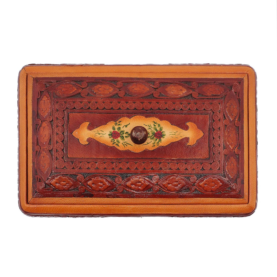 Leather-Covered Wooden Decorative Box (Small Size) - WAAH360