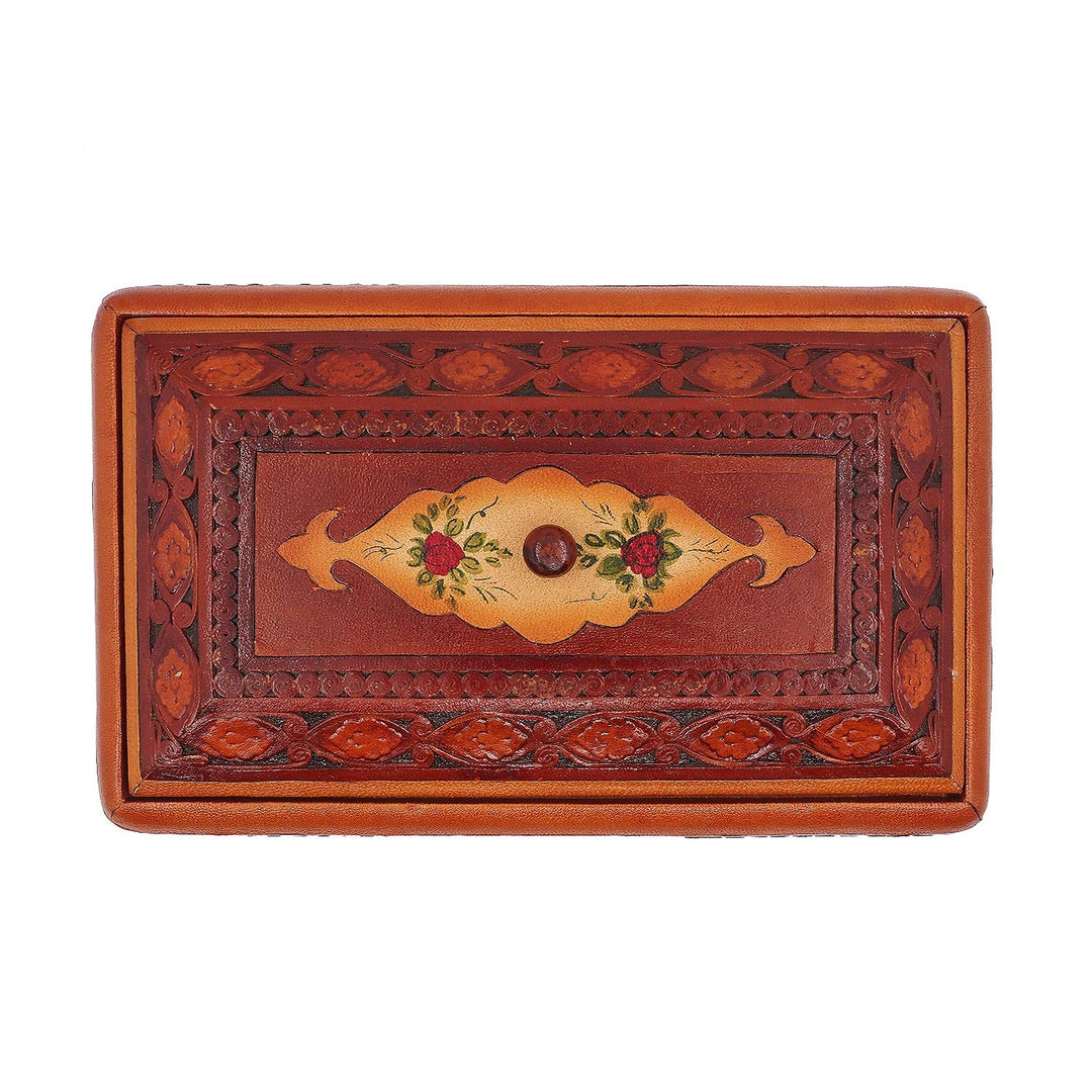 Leather-Covered Wooden Decorative Box (Medium Size) - WAAH361