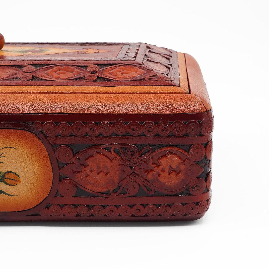 Leather-Covered Wooden Decorative Box (Medium Size) - WAAH361