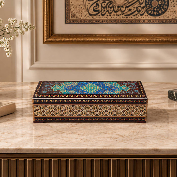 Handcrafted Hatem Inlaid Wooden Decorative Box - WAAH362