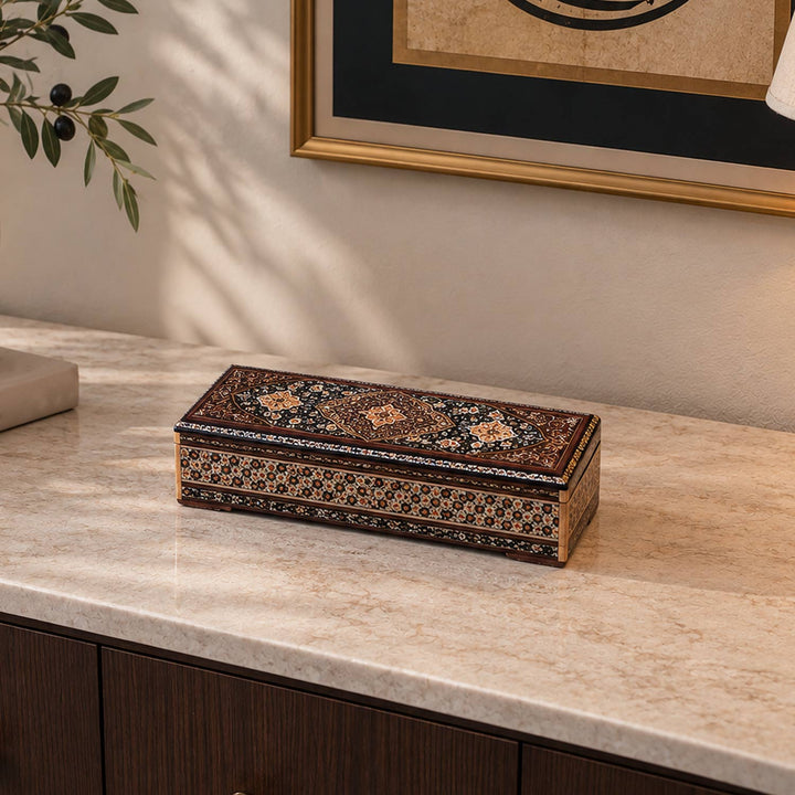 Handcrafted Hatem Inlaid Wooden Decorative Box - WAAH363