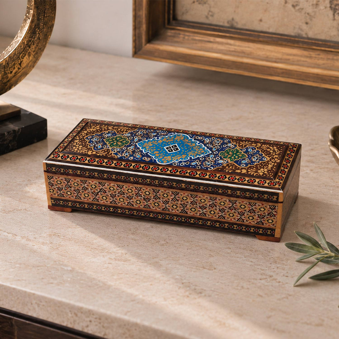Handcrafted Hatem Inlaid Wooden Decorative Box - WAAH364
