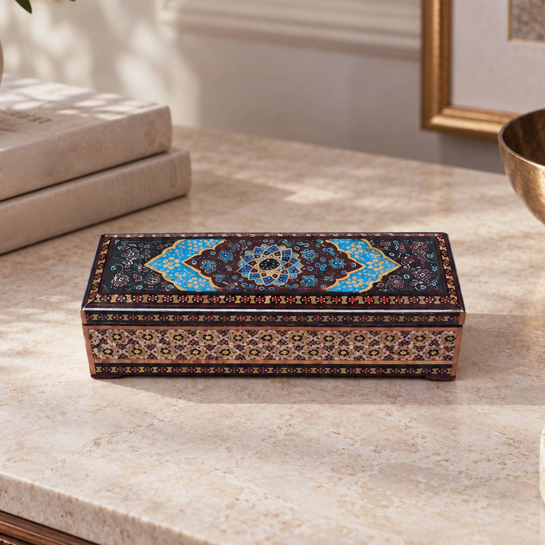 Handcrafted Hatem Inlaid Wooden Decorative Box - WAAH367
