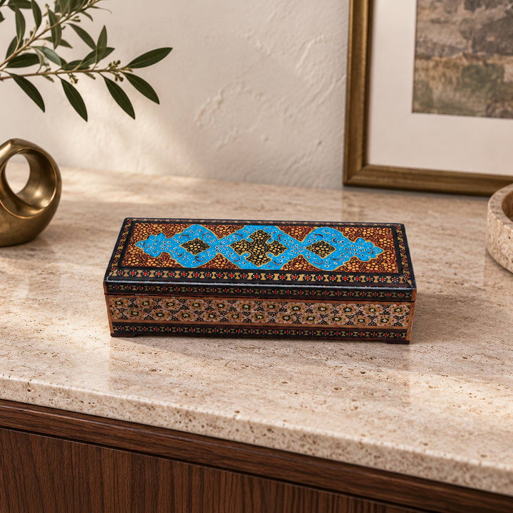 Handcrafted Hatem Inlaid Wooden Decorative Box - WAAH371
