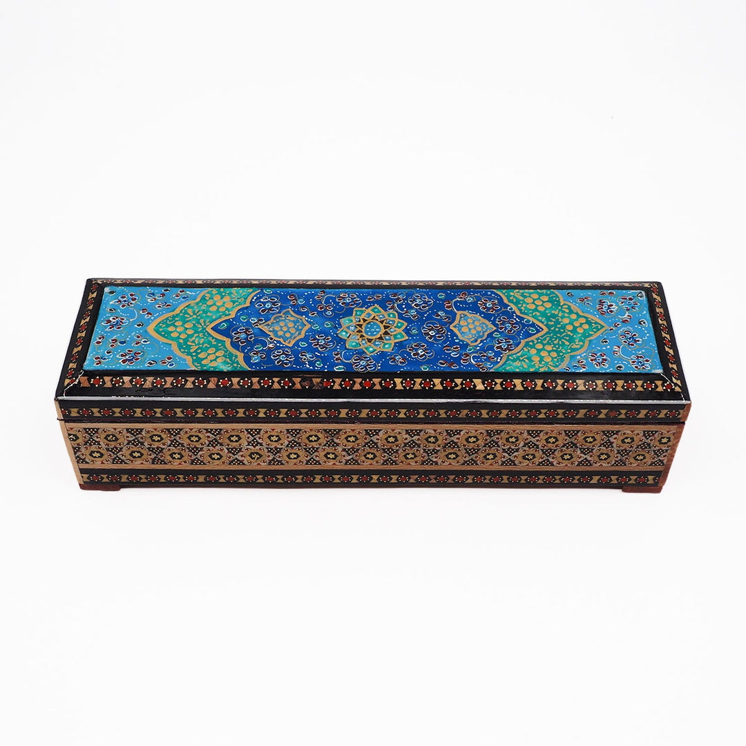 Traditional Motif | Handcrafted Hatem-Inlaid Wooden Box - WAAH390