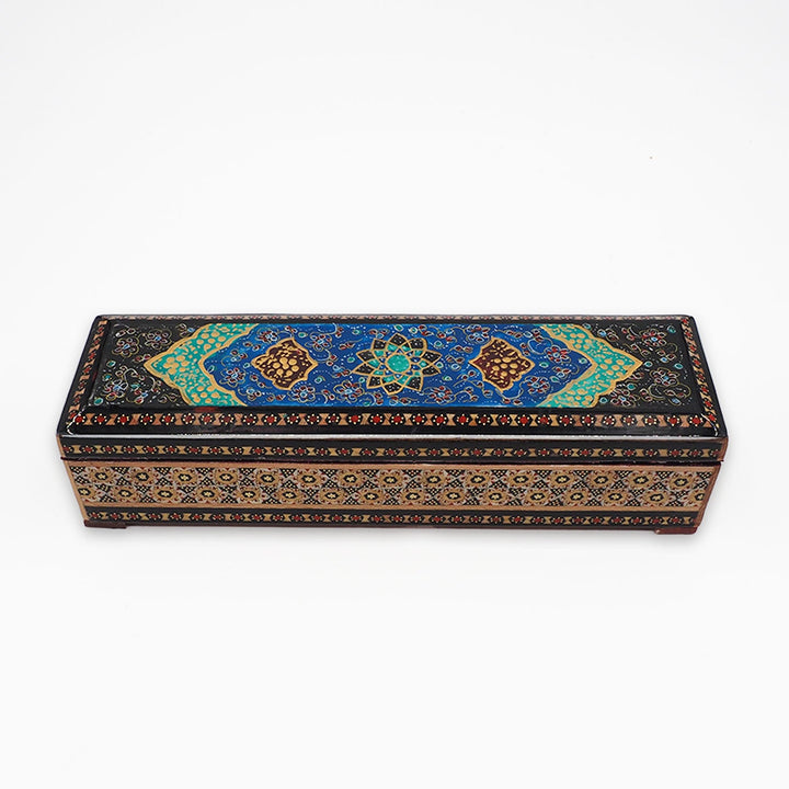 Traditional Motif | Handcrafted Hatem-Inlaid Wooden Box - WAAH406