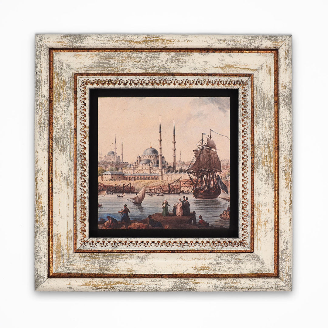 Ottoman Istanbul View Natural Stone Wall Art – WAAH418