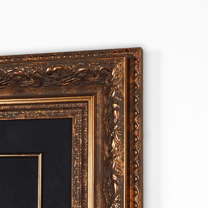 Gold Leaf Glass Wall Art with Zulfiqar Sword of Hz. Ali and Wooden Frame - WAAH446