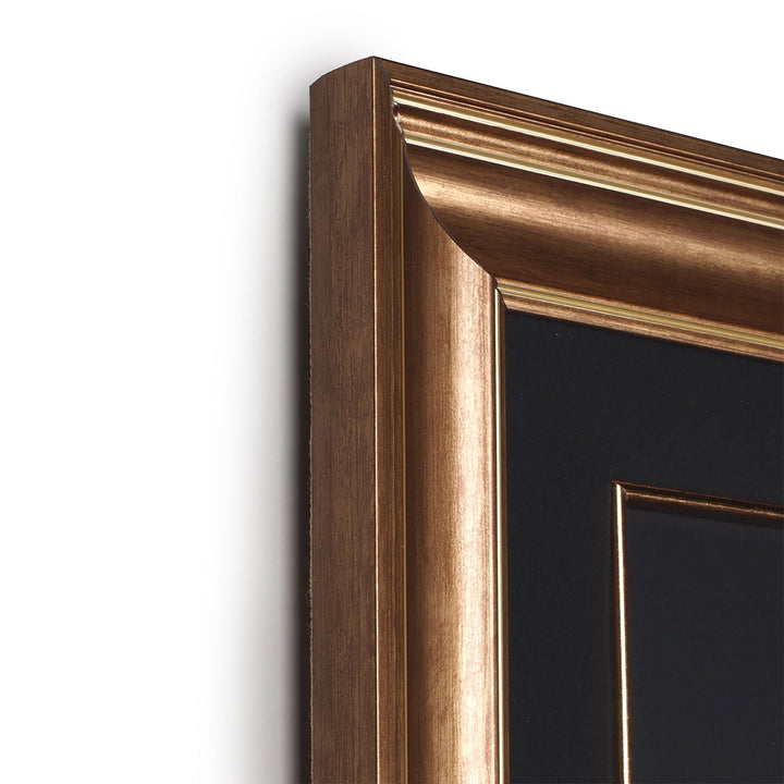 Gold Leaf Glass Wall Art Set with Elif, Lam and Mim Calligraphy, Wooden Frames - WAAH462