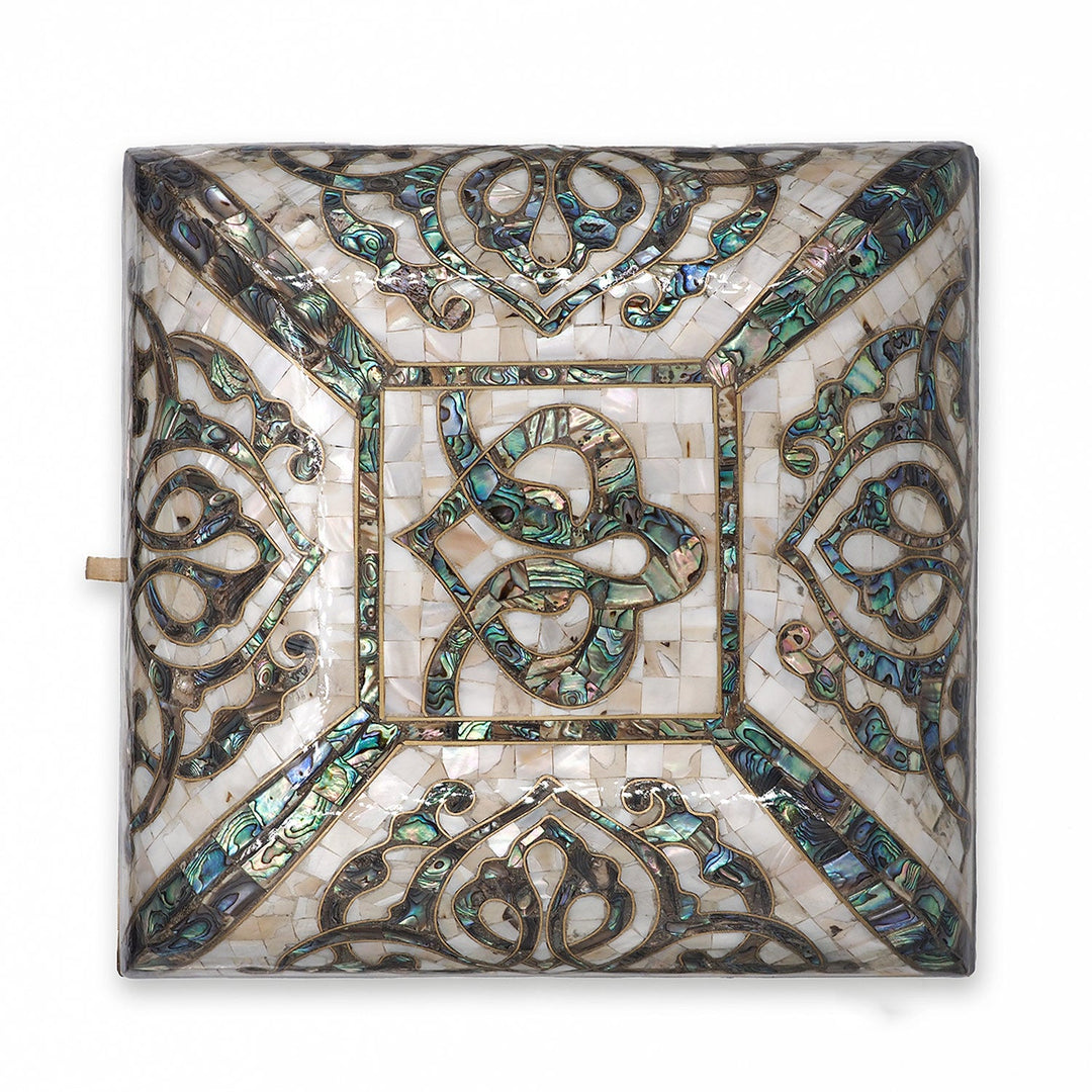 Handcrafted Wooden Box with Abalone Mother-of-Pearl Inlay - WAAH472