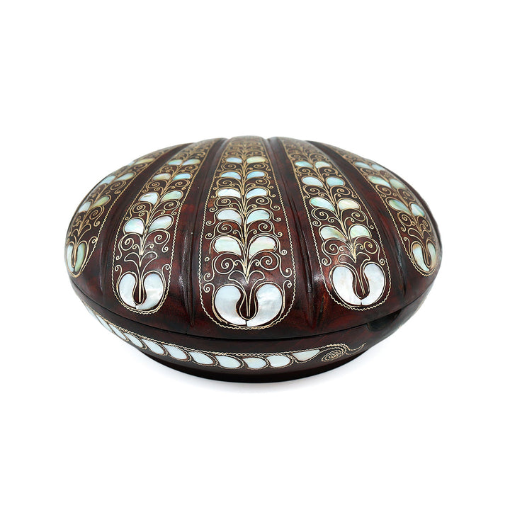 Handcrafted Wooden Box with Abalone Mother-of-Pearl Inlay - WAAH483